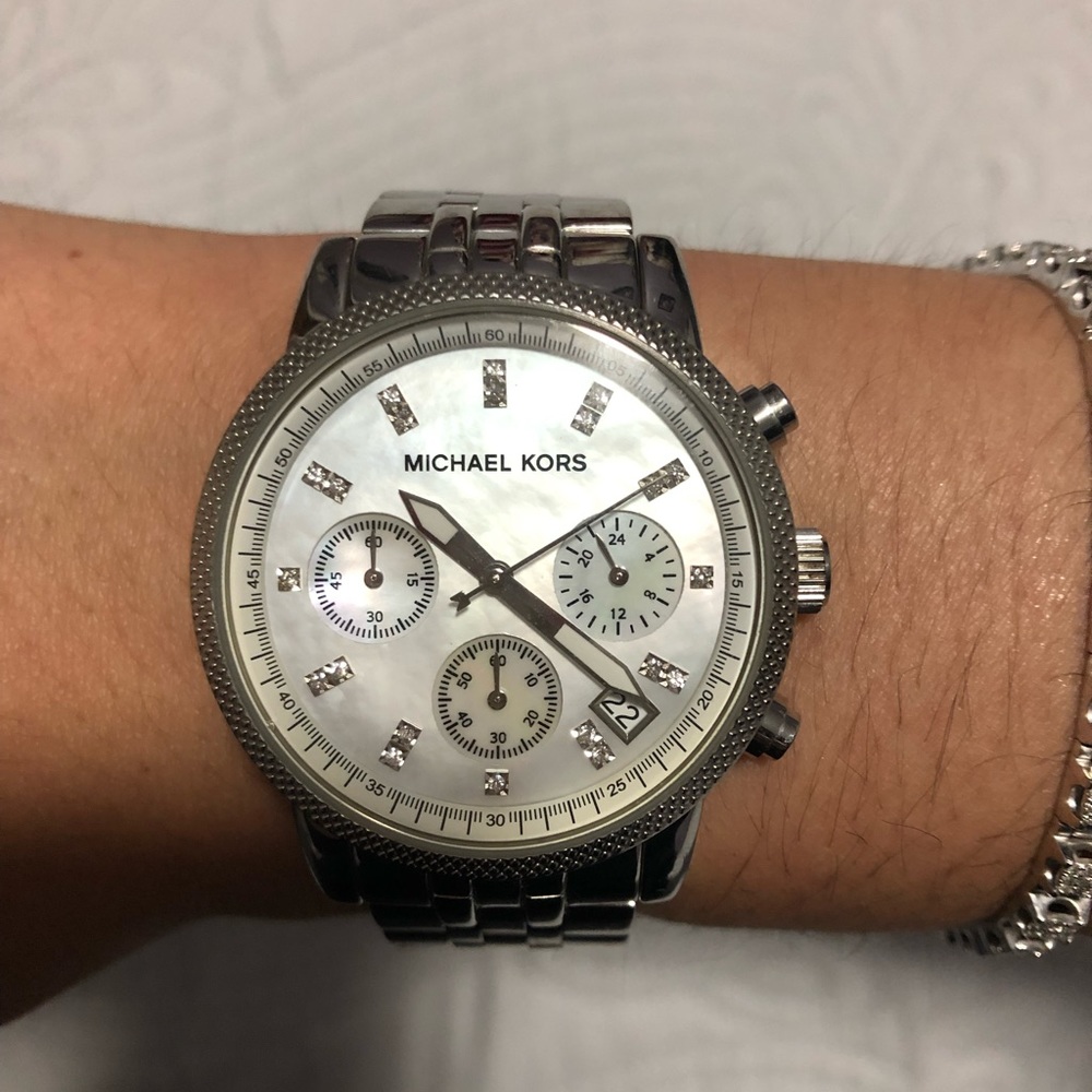 Michael Kors Silver Ritz Pave watch